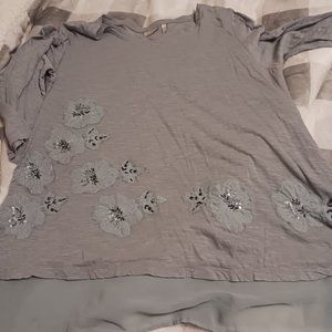 Womens long sleeve embellished shirt